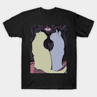 the colorful feline wedding for pet lovers T-Shirt